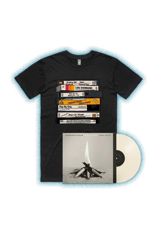 Unreleased 1998-2010 LP (Vinyl)/ VHS Black Tshirt by Powderfinger